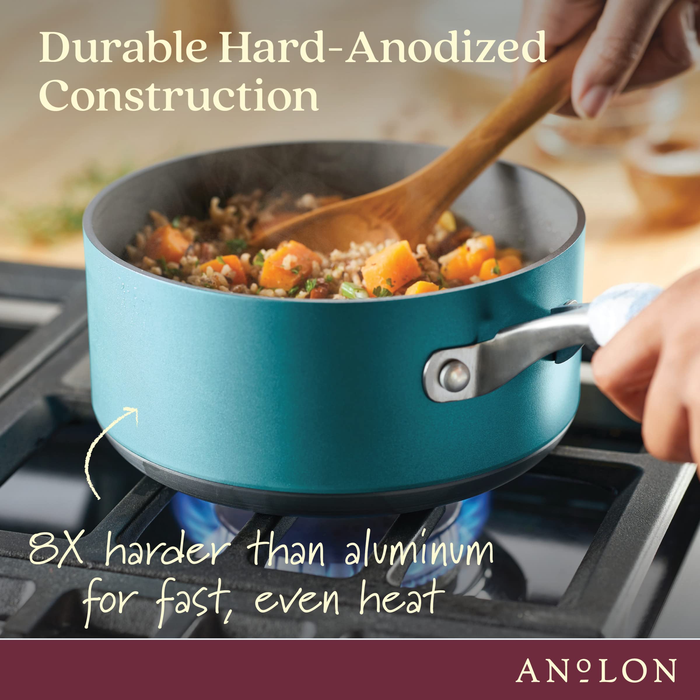 Amazon.com: Anolon Achieve Hard Anodized Nonstick Sauce Pan with